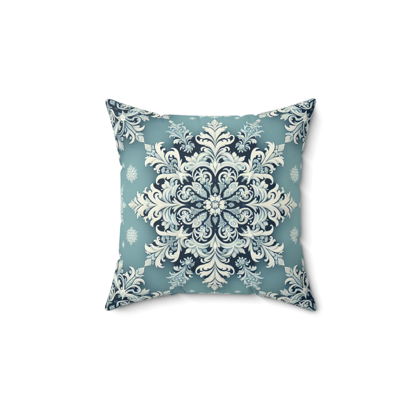Winter Solstice Yule Snow Spun Polyester Square Pillow