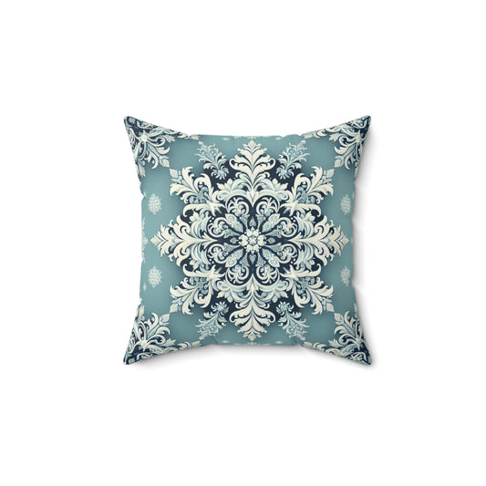 Winter Solstice Yule Snow Spun Polyester Square Pillow